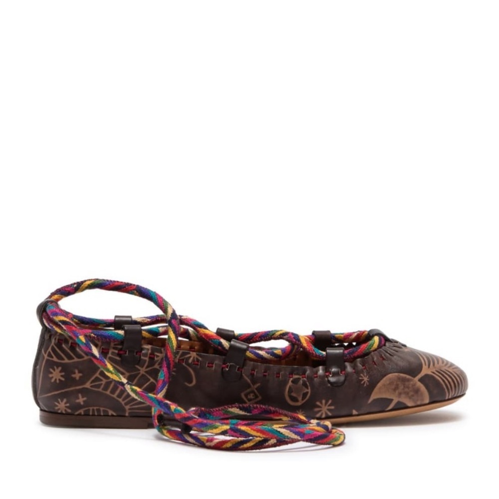 Valentino Garavani Ankle Tie Ballet Flats Leather - Picture 13 of 16